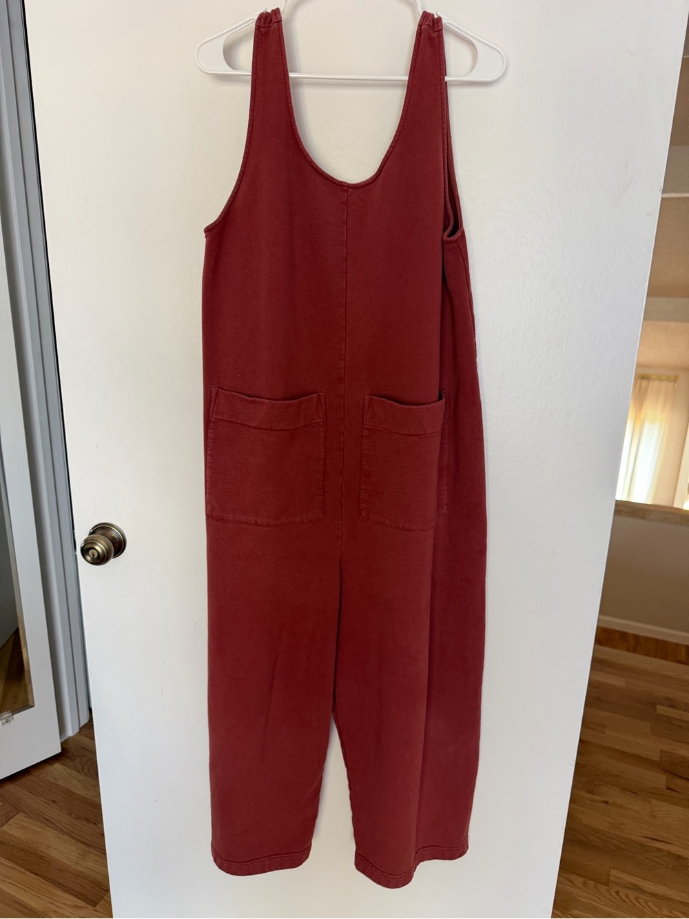 Ilana kohn burgundy cotton terry jumpsuit XL